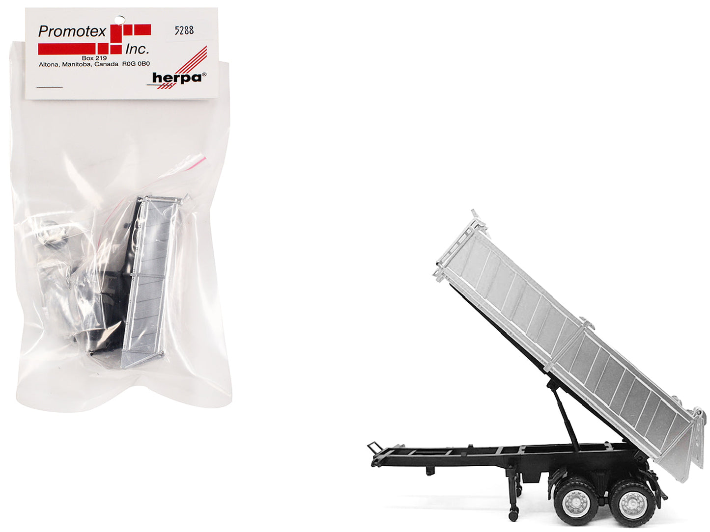 26ft Gravel Trailer Silver 1/87 (HO) Plastic Model by Promotex free shipping USA
