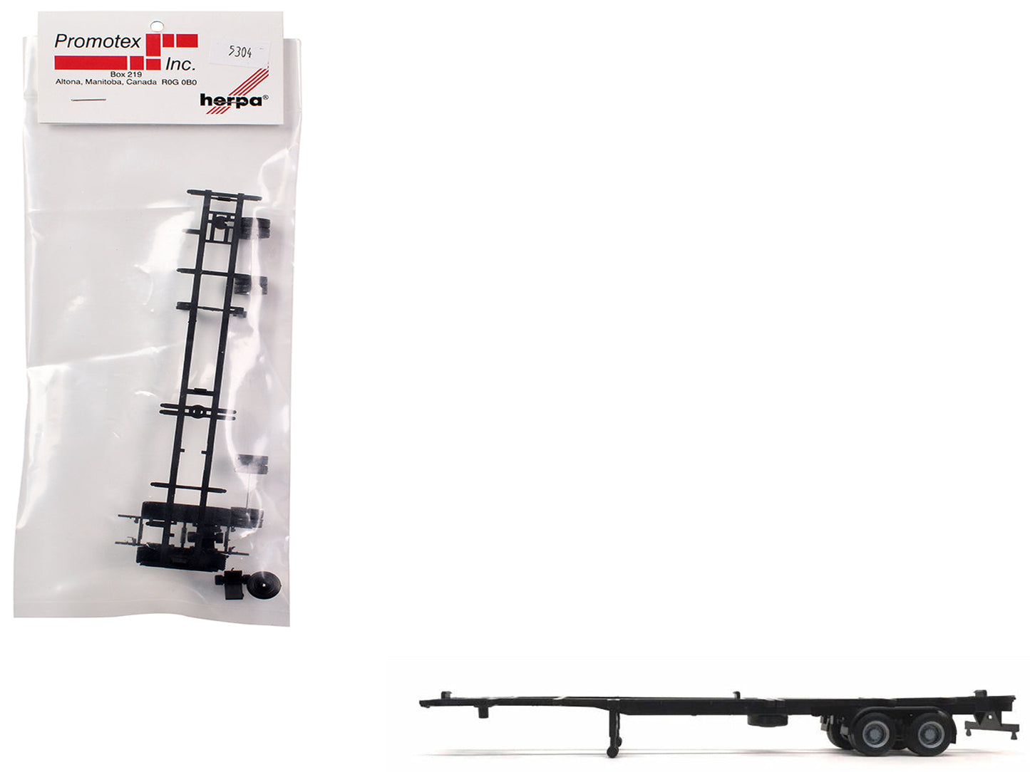 Container Chassis for 2-Axle 48ft Trailer 1/87 (HO) Plastic Model by Promotex free shipping USA