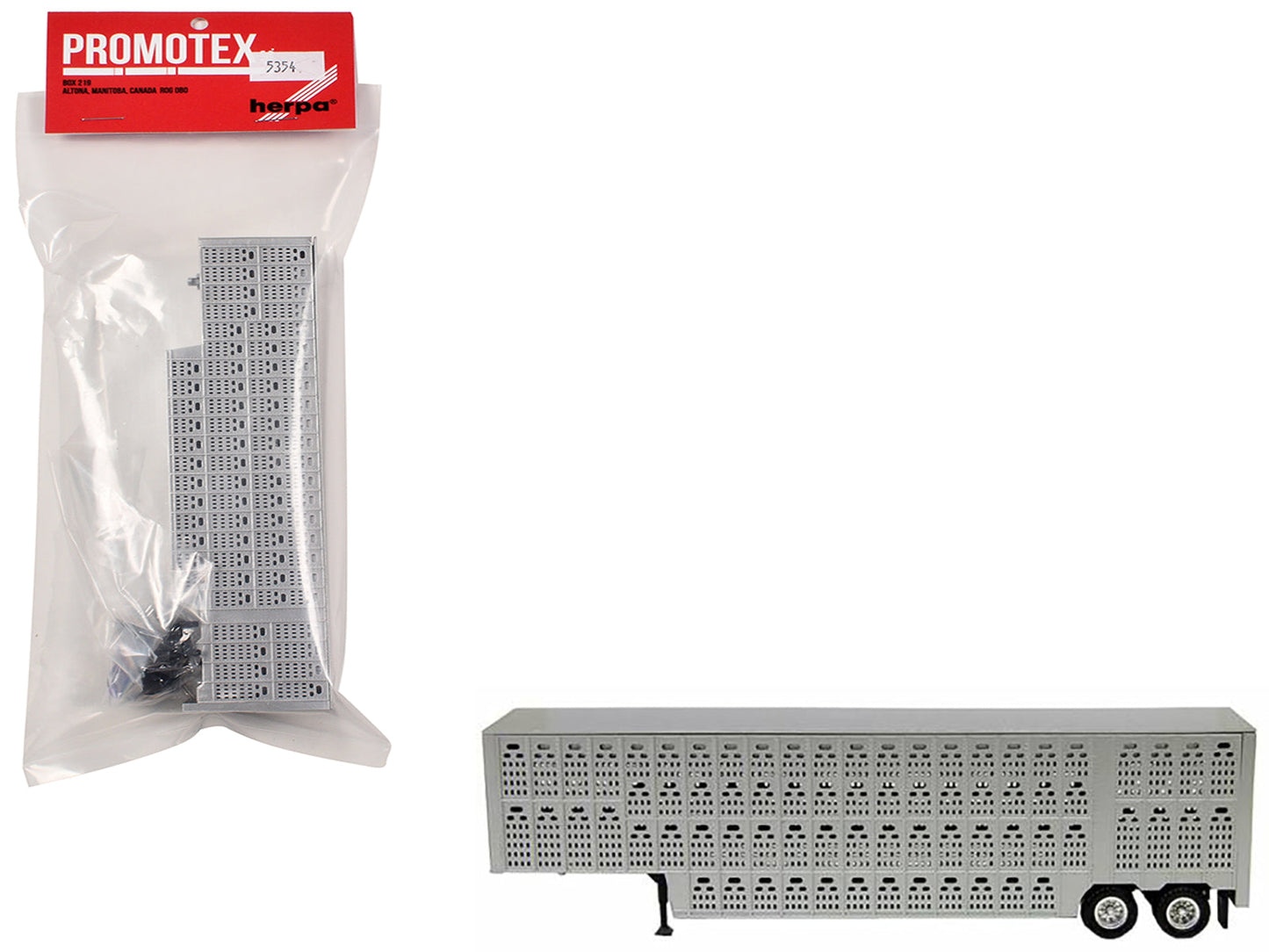 Livestock Trailer Silver 1/87 (HO) Plastic Model by Promotex free shipping USA