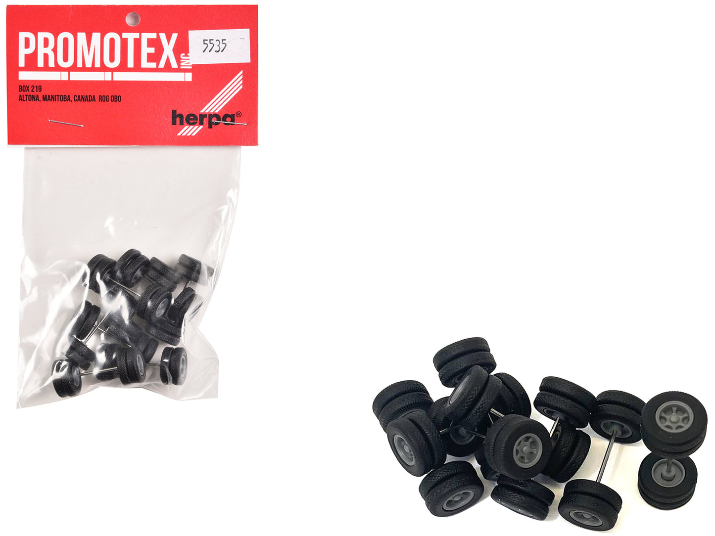6-Spoke Rear Wheelset Set of 8 pieces 1/87 (HO) Plastic Model by Promotex free shipping USA