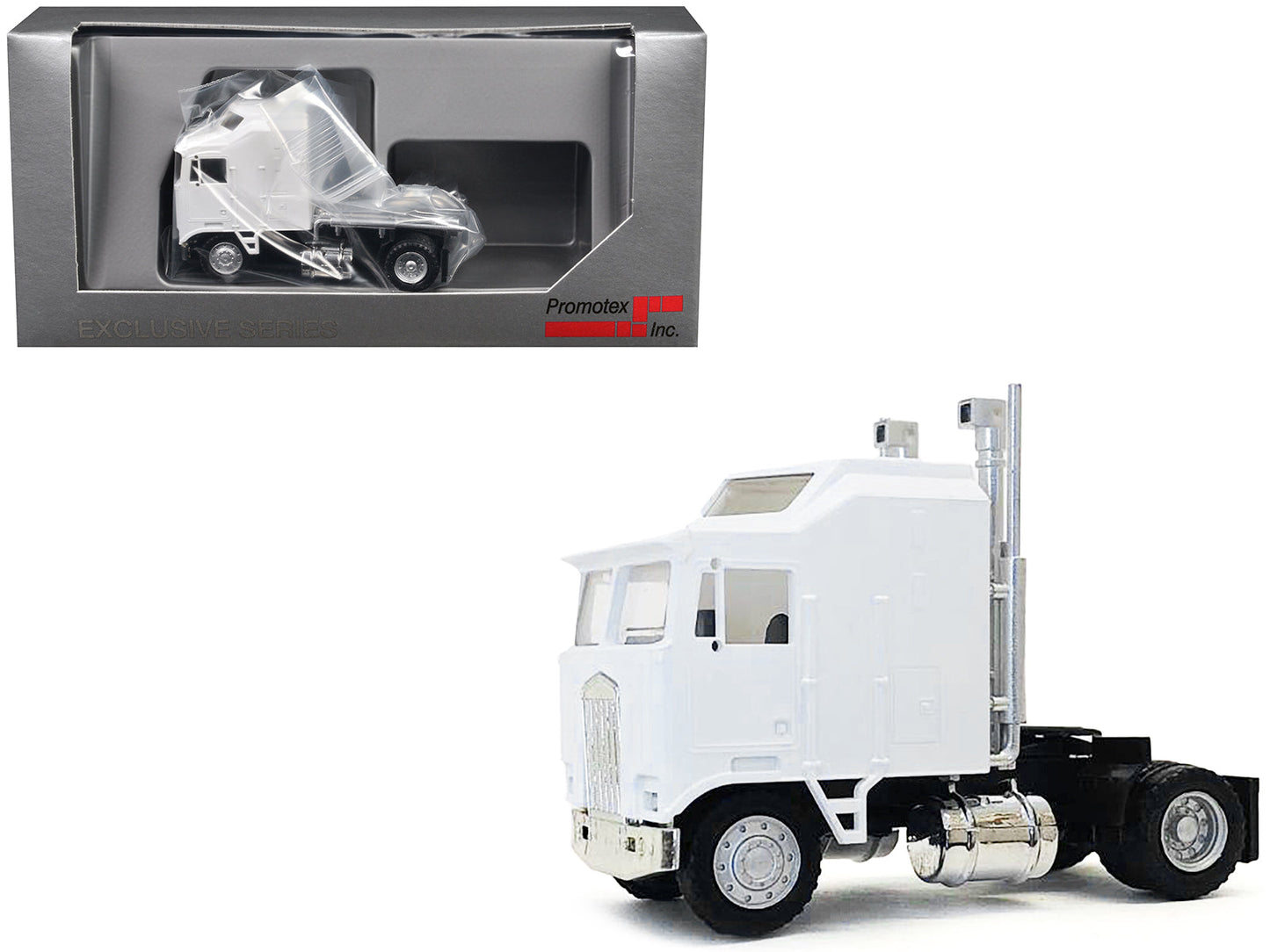 Kenworth K100 Single-Axle Truck with 5-Bar Grill White 1/87 (HO) Plastic Model Car by Promotex free shipping USA