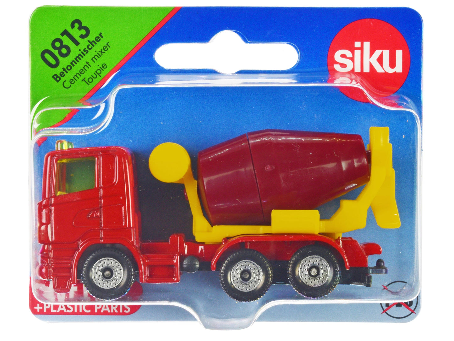 Cement Mixer Red and Yellow Diecast Model by Siku free shipping USA