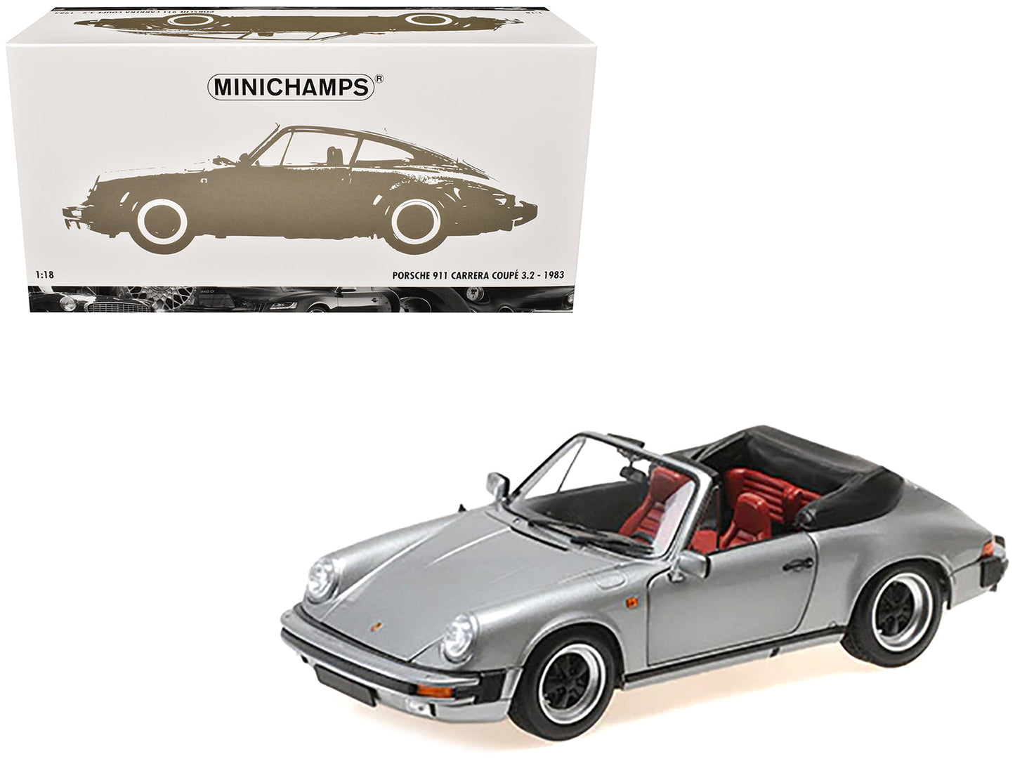 1983 Porsche 911 Carrera Cabriolet 3.2 Gray Metallic 1/18 Diecast Model Car by Minichamps free shipping USA