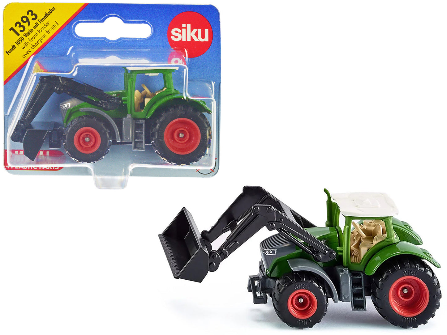 Fendt 1050 Vario Tractor with Front Loader Green with White Top Diecast Model by Siku free shipping USA