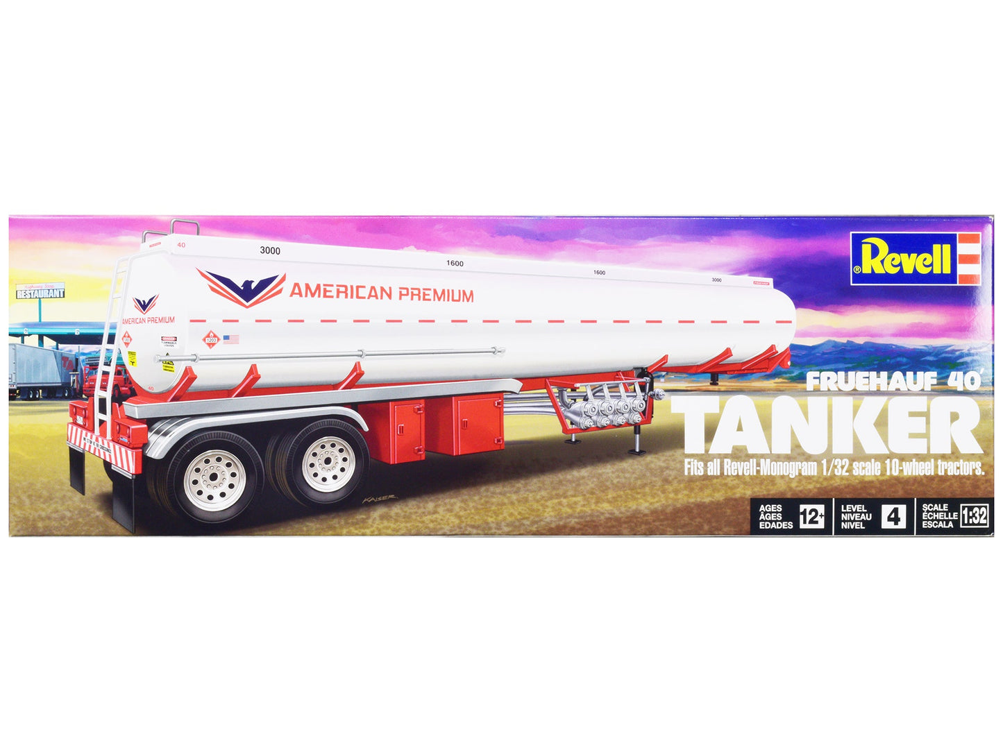 Level 4 Model Kit Fruehauf 40' Tanker Trailer 1/32 Scale Model by Revell free shipping USA