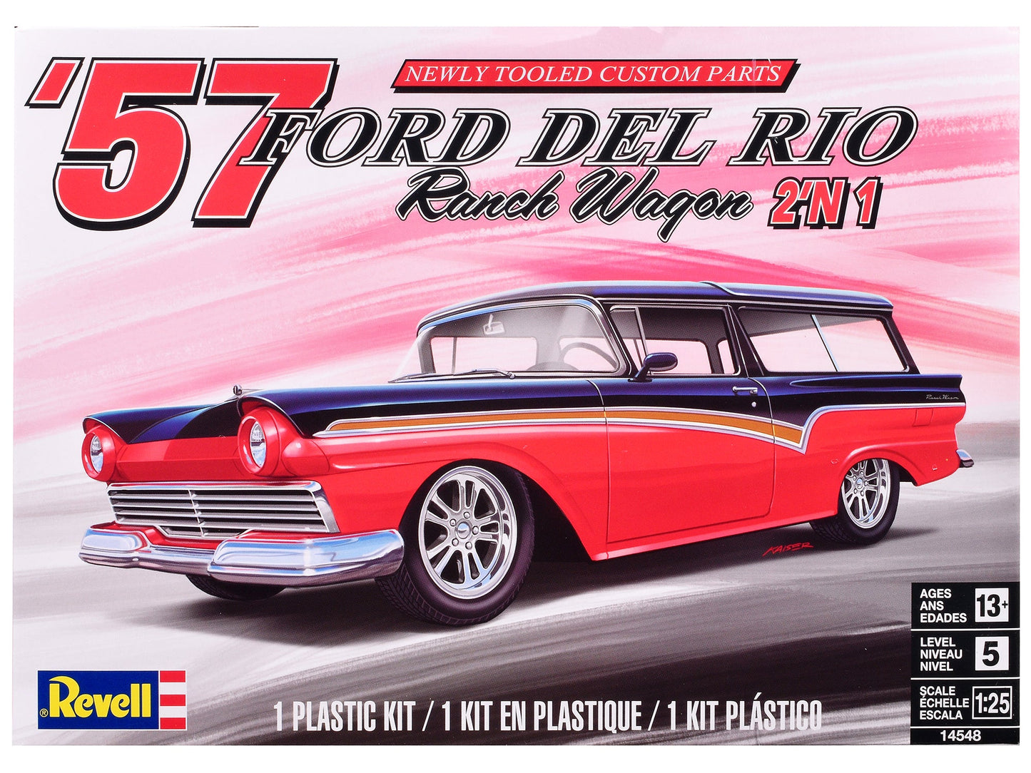 Level 5 Model Kit 1957 Ford Del Rio Ranch Wagon 2-in-1 Kit 1/25 Scale Model by Revell free shipping USA
