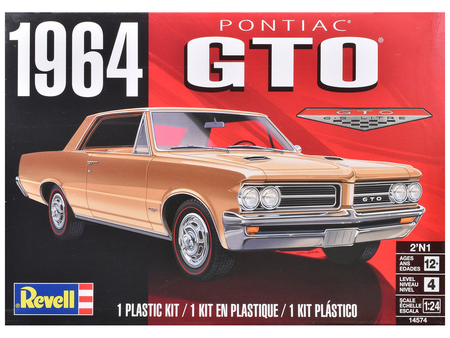 Level 4 Model Kit 1964 Pontiac GTO 2-in-1 Kit 1/24 Scale Model by Revell free shipping USA