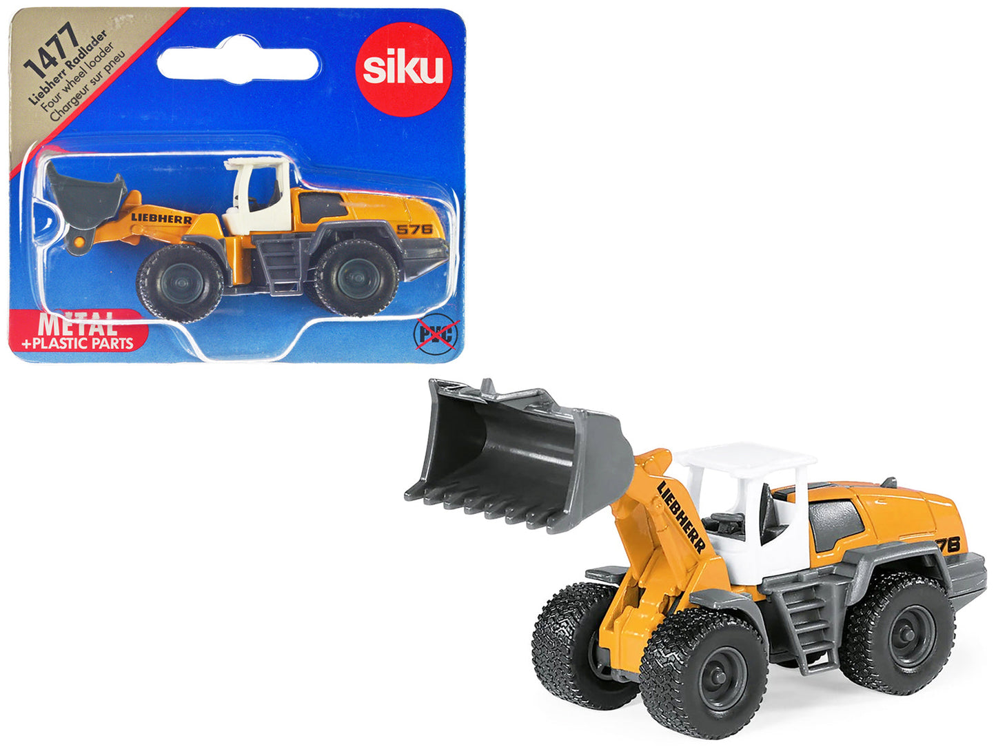 Liebherr 576 Wheel Loader Yellow with White Top Diecast Model by Siku free shipping USA