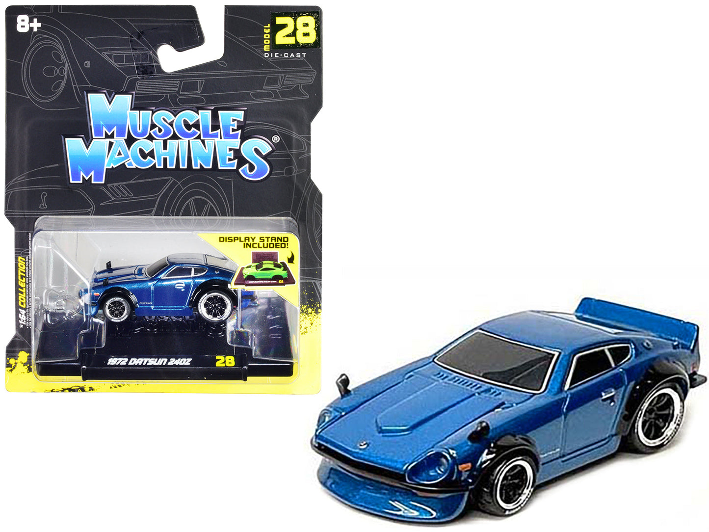 1972 Datsun 240Z Blue Metallic 1/64 Diecast Model Car by Muscle Machines free shipping USA