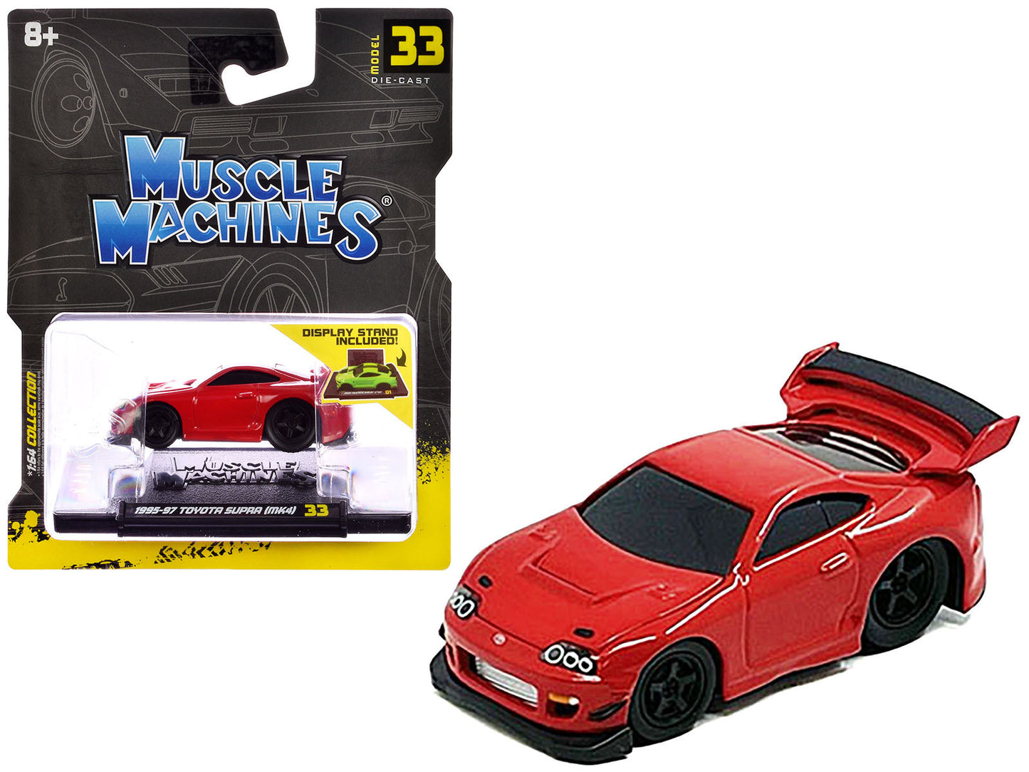 1995-1997 Toyota Supra (MK4) Red 1/64 Diecast Model Car by Muscle Machines free shipping USA