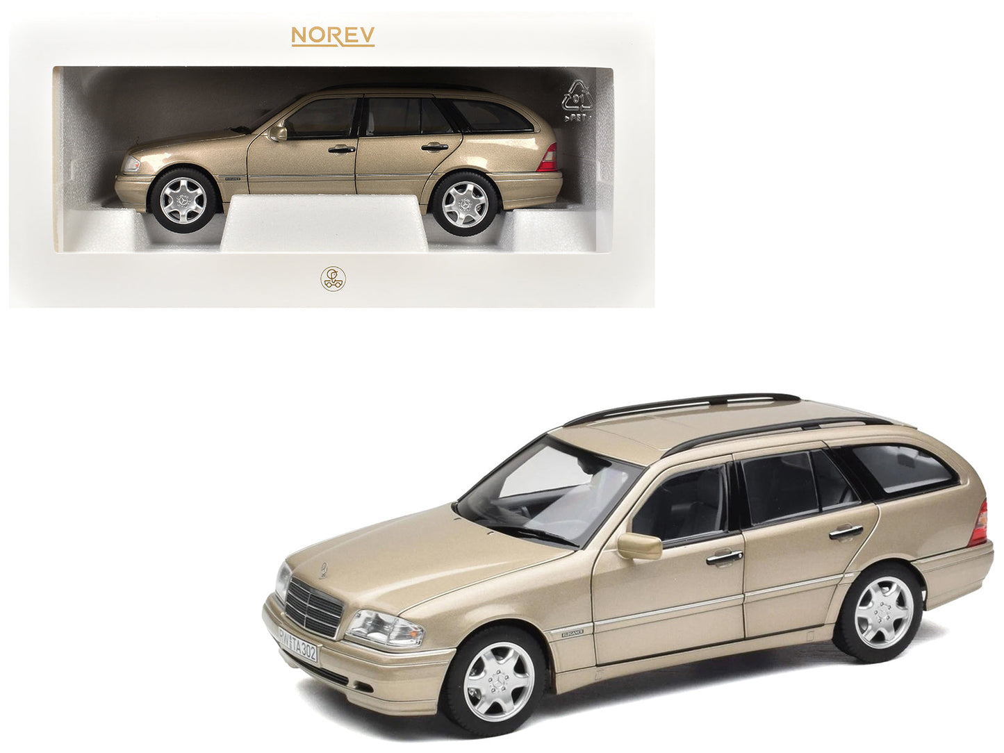 1997 Mercedes-Benz C-Class T-Model Smoke Silver Metallic 1/18 Diecast Model Car by Norev free shipping USA