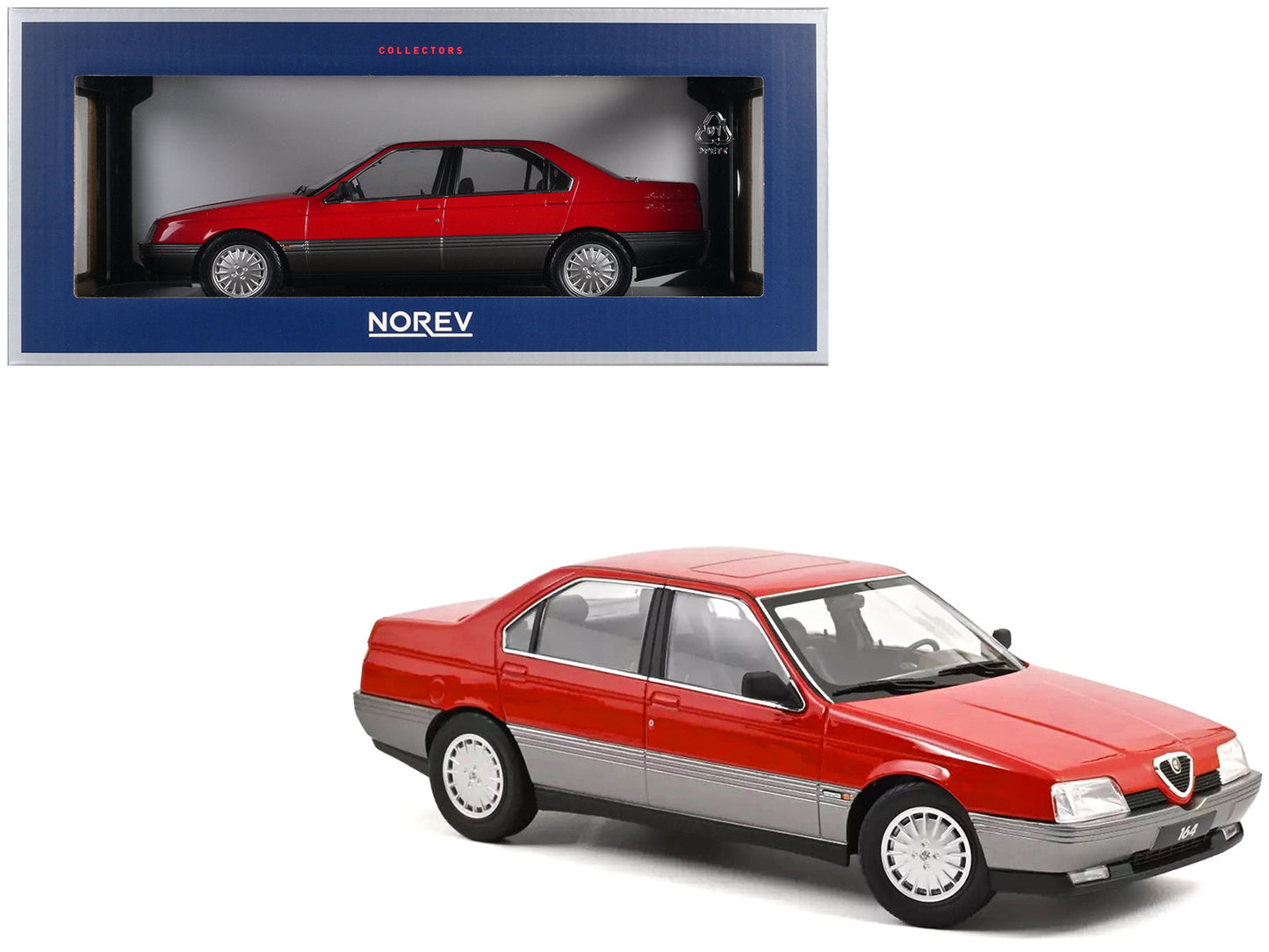 1991 Alfa Romeo 164 Red 1/18 Diecast Model Car by Norev free shipping USA