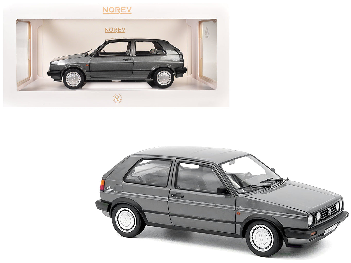 1989 Volkswagen Golf Champion Gray Metallic 1/18 Diecast Model Car by Norev free shipping USA
