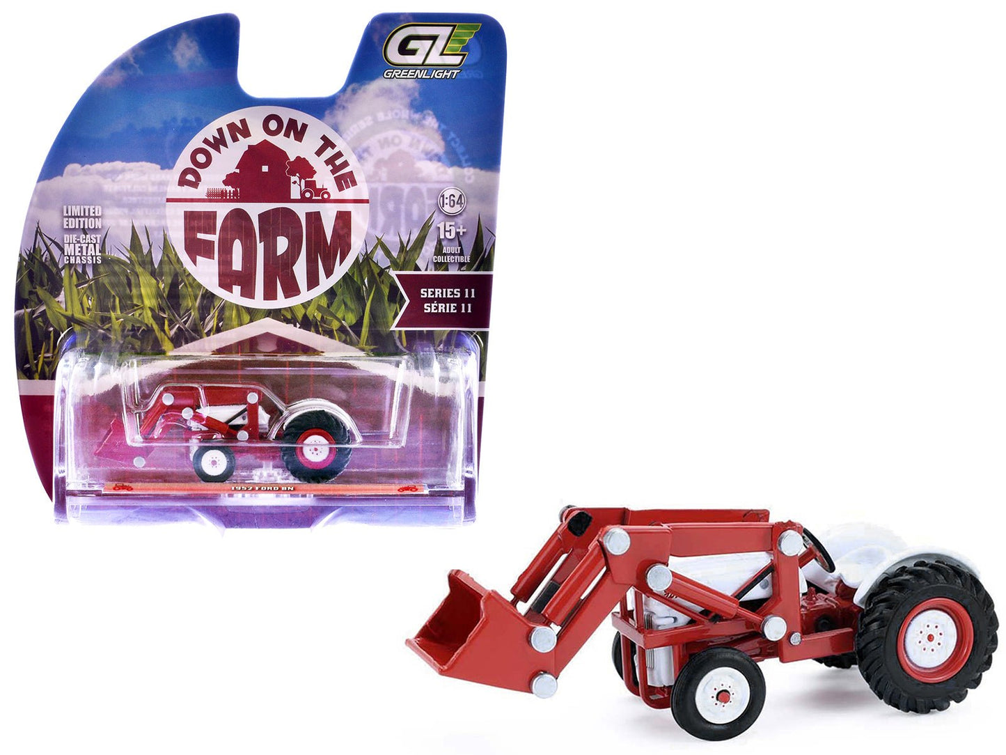 1952 Ford 8N Tractor Red and White "Down on the Farm" Series 11 1/64 Diecast Model by Greenlight free shipping USA