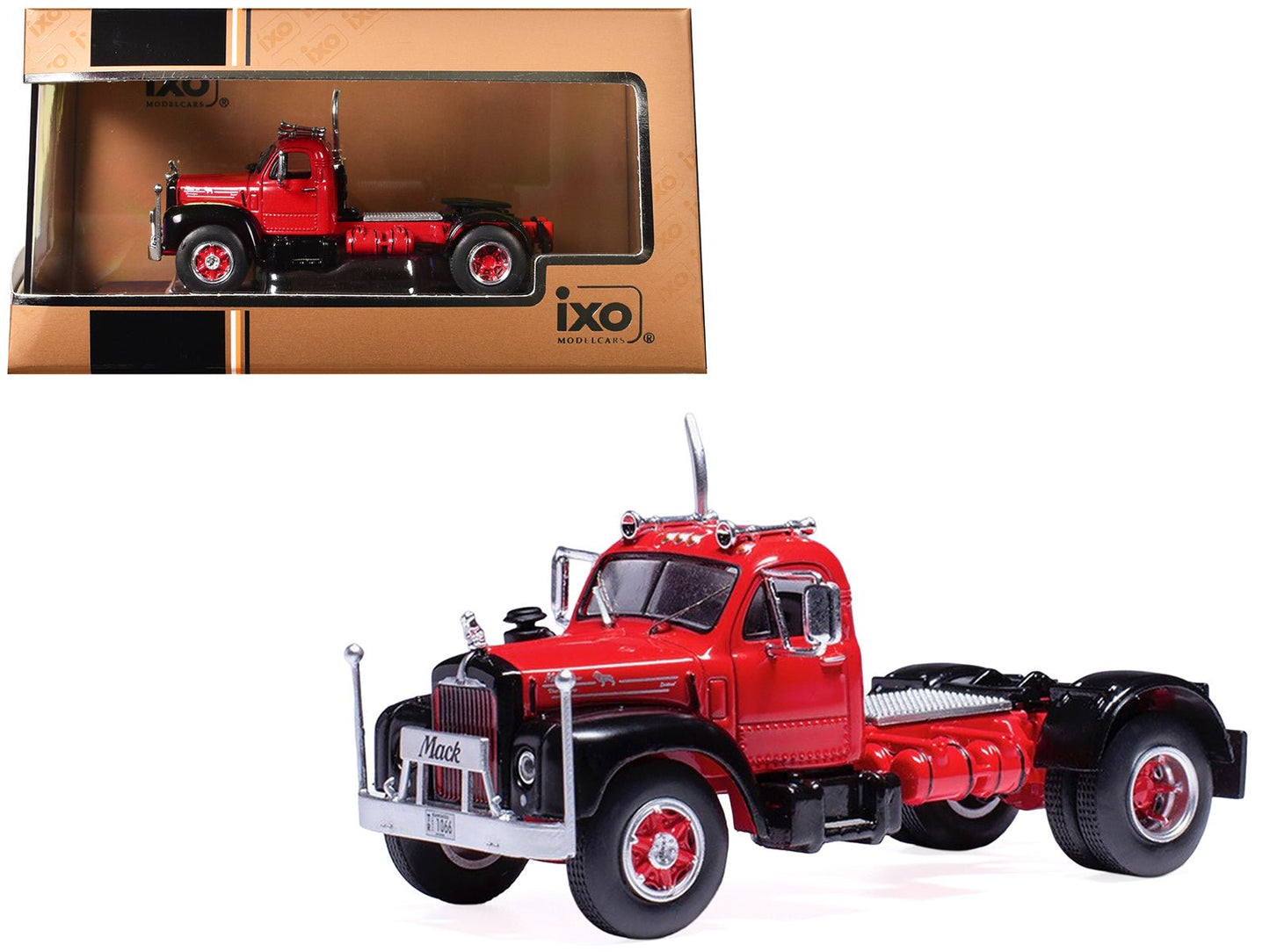 1953 Mack B 61 Truck Tractor Red and Black 1/64 Diecast Model by IXO Models free shipping USA