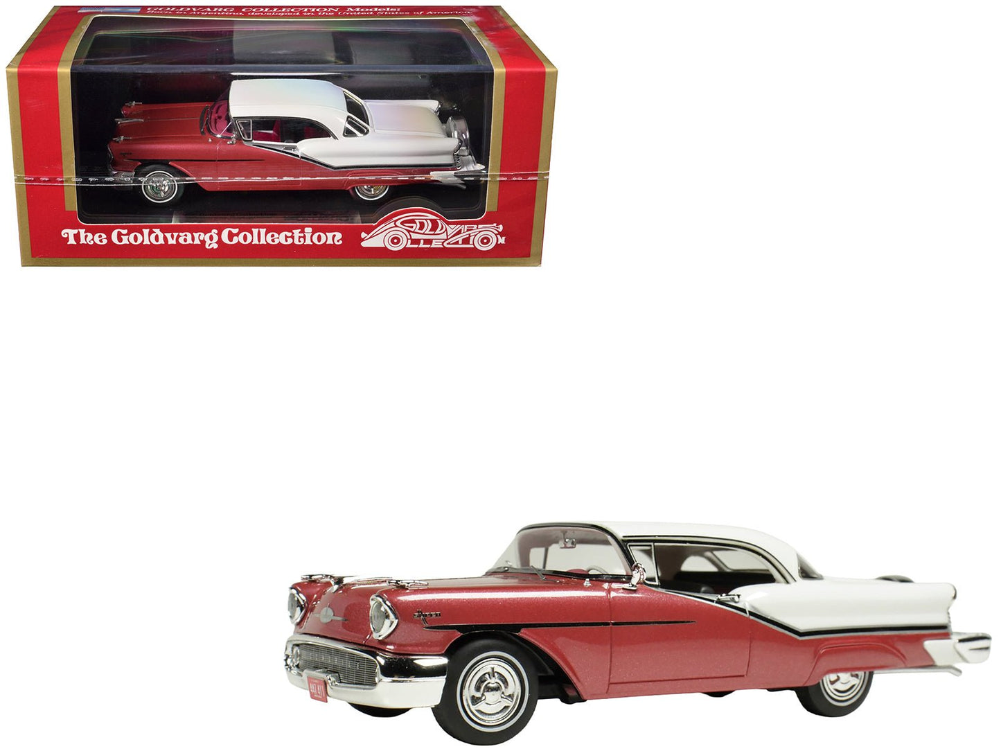 1957 Oldsmobile Starfire Royal Glow Red and Alcan White Limited Edition to 200 pieces Worldwide 1/43 Model Car by Goldvarg Collection free shipping USA