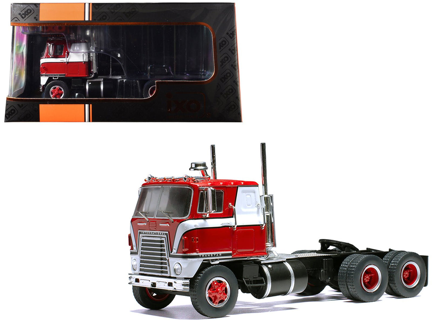 1965 International Transtar COE Truck Tractor Red with White Stripes 1/43 Diecast Model by IXO Models free shipping USA
