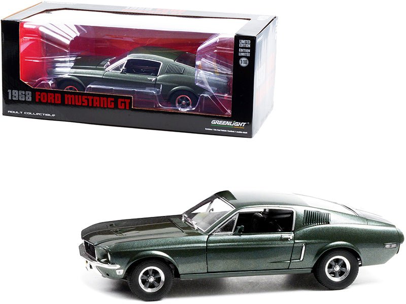 1968 Ford Mustang GT Fastback Highland Green Metallic 1/18 Diecast Model Car by Greenlight free shipping USA