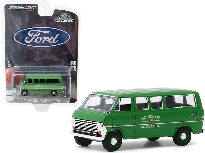 1970 Ford Club Wagon Van Green "Board of Education" "Hobby Exclusive" 1/64 Diecast Model by Greenlight free shipping USA