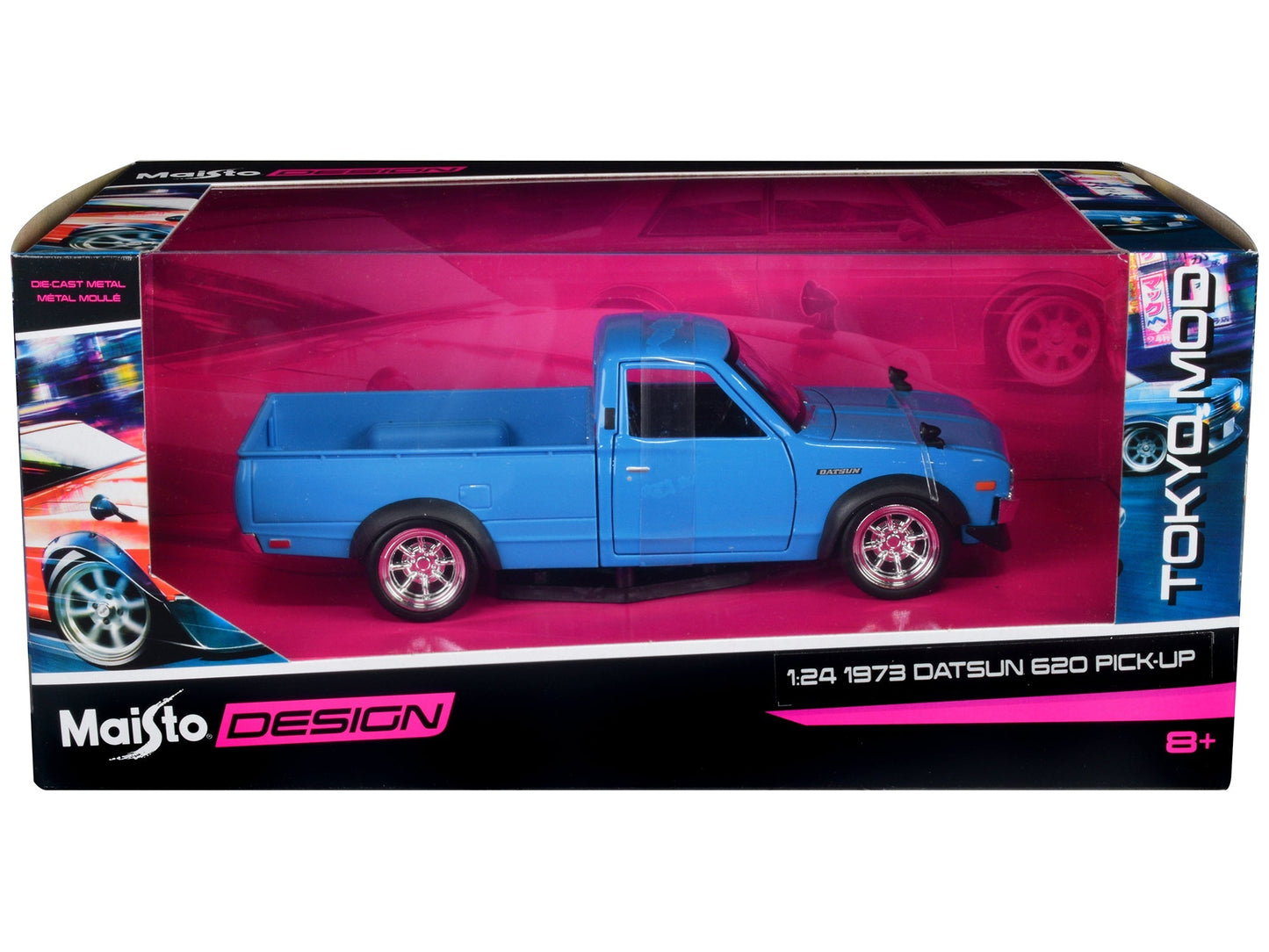 1973 Datsun 620 Pickup Truck Blue "Tokyo Mod" "Maisto Design" Series 1/24 Diecast Model Car by Maisto free shipping USA