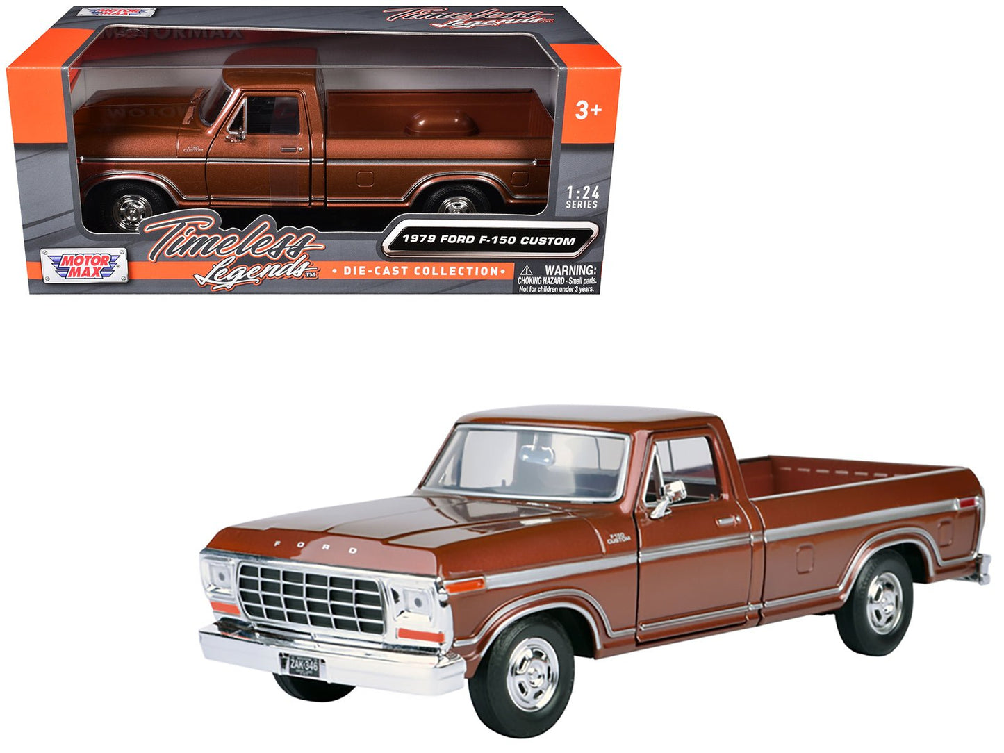1979 Ford F-150 Pickup Truck Brown 1/24 Diecast Model Car by Motormax free shipping USA