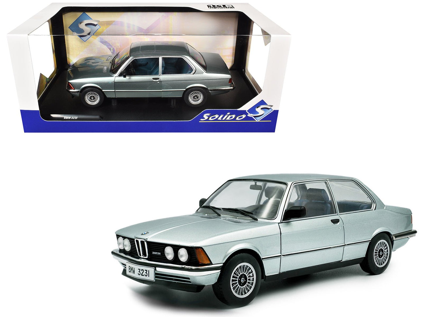 1980 BMW 323i Sapphire Blue Metallic 1/18 Diecast Model Car by Solido free shipping USA
