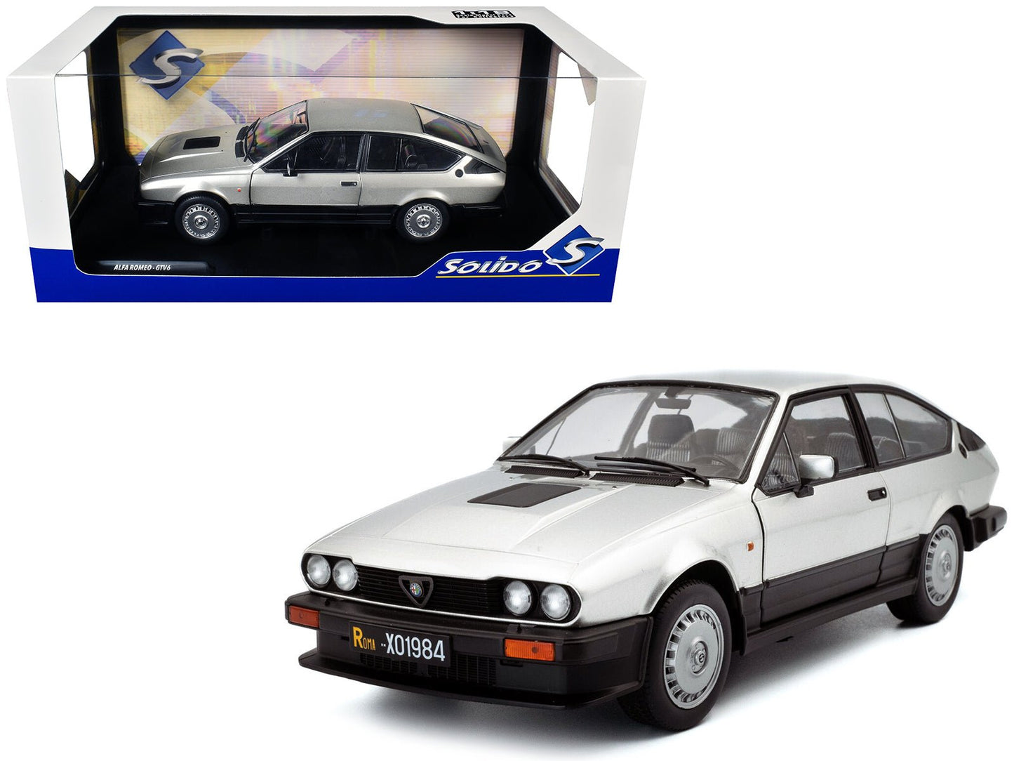 1984 Alfa Romeo GTV6 Silver Metallic 1/18 Diecast Model Car by Solido free shipping USA