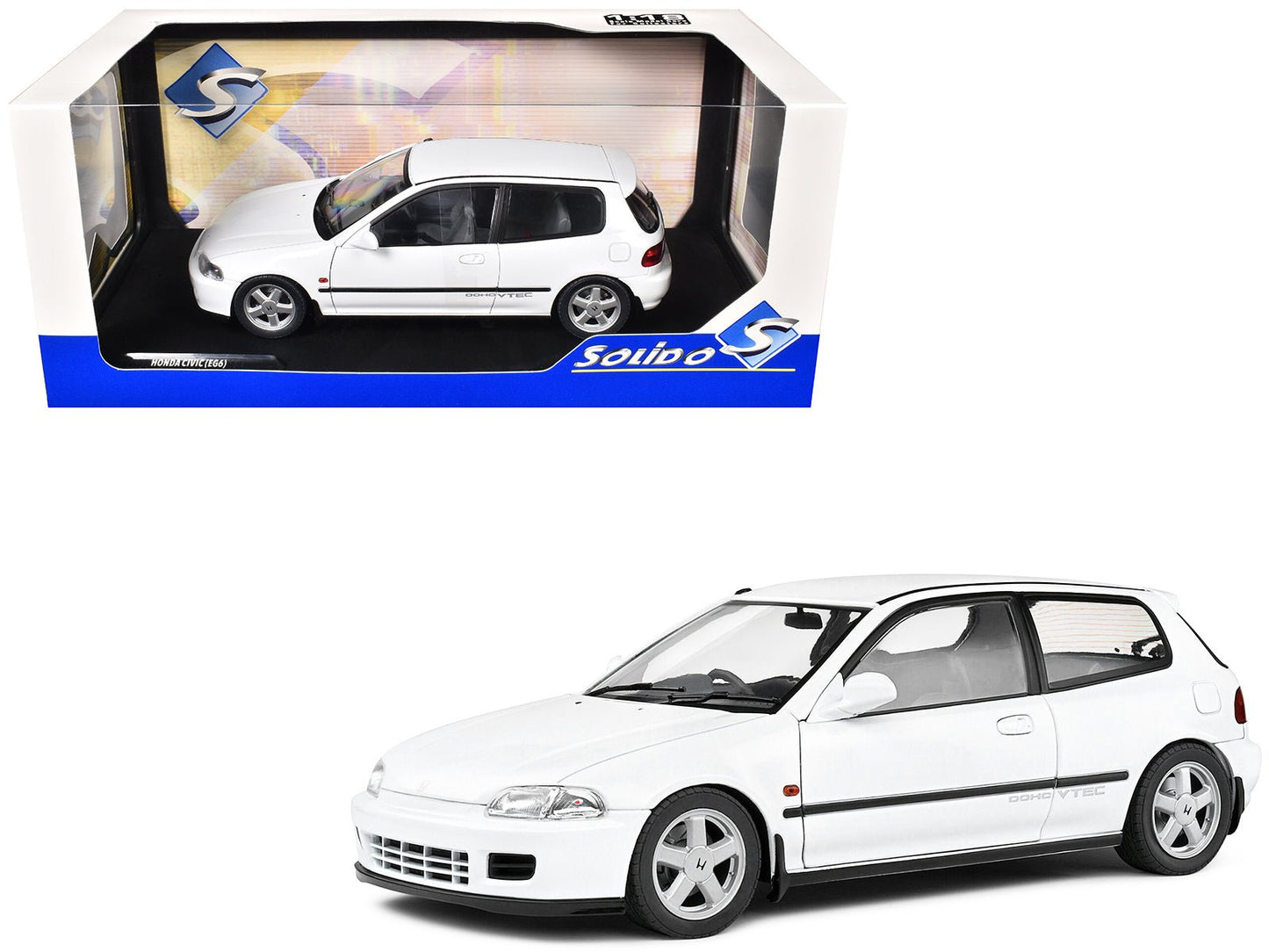 1991 Honda Civic (EG6) RHD (Right Hand Drive) Frost White 1/18 Diecast Model Car by Solido free shipping USA