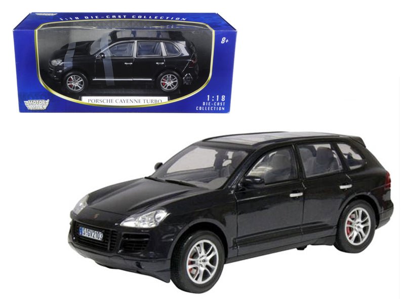 2008 Porsche Cayenne Turbo Metallic Black 1/18 Diecast Model Car by Motormax free shipping USA