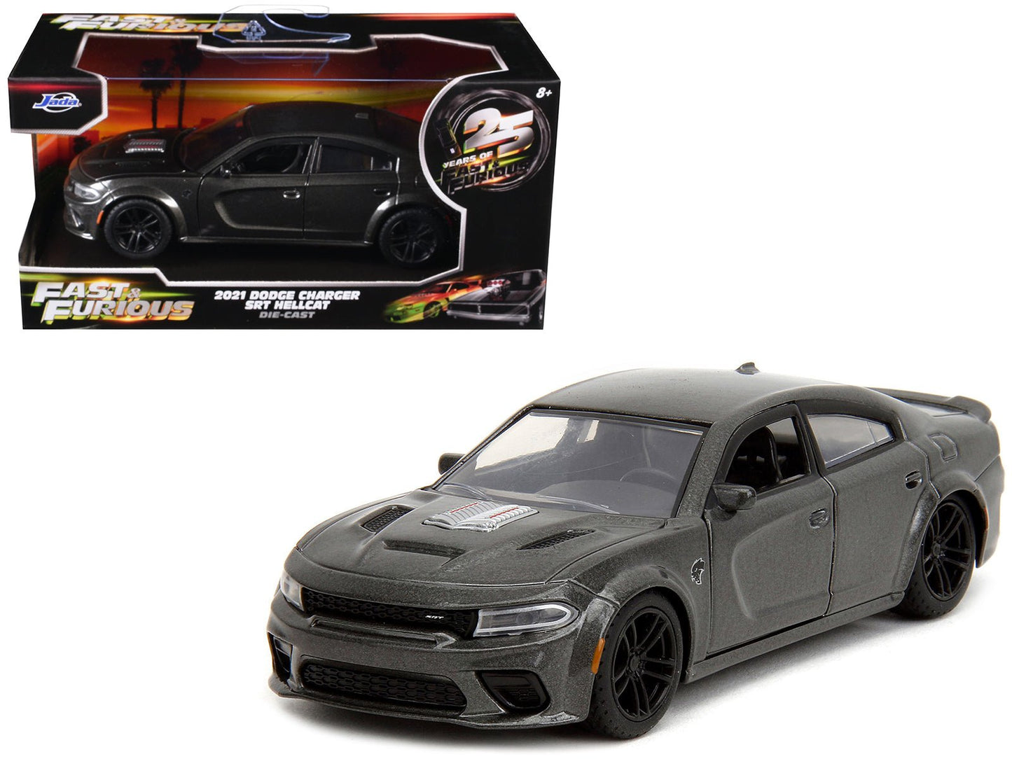 2021 Dodge Charger SRT Hellcat Gray Metallic "Fast X" (2023) Movie "Fast & Furious" Series 1/32 Diecast Model Car by Jada free shipping USA