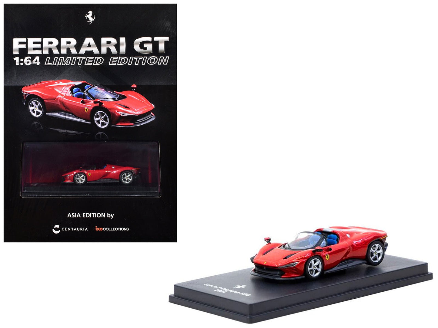2021 Ferrari Daytona SP3 Red Metallic with Booklet 1/64 Diecast Model Car by Centauria free shipping USA