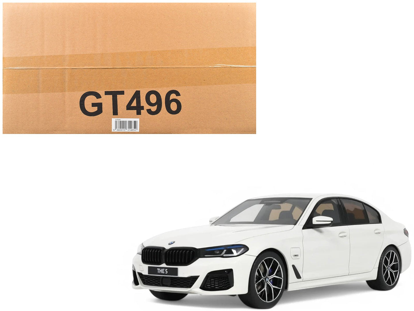 2023 BMW 545e xDrive M Sport Alpine White 1/18 Model Car by GT Spirit free shipping USA