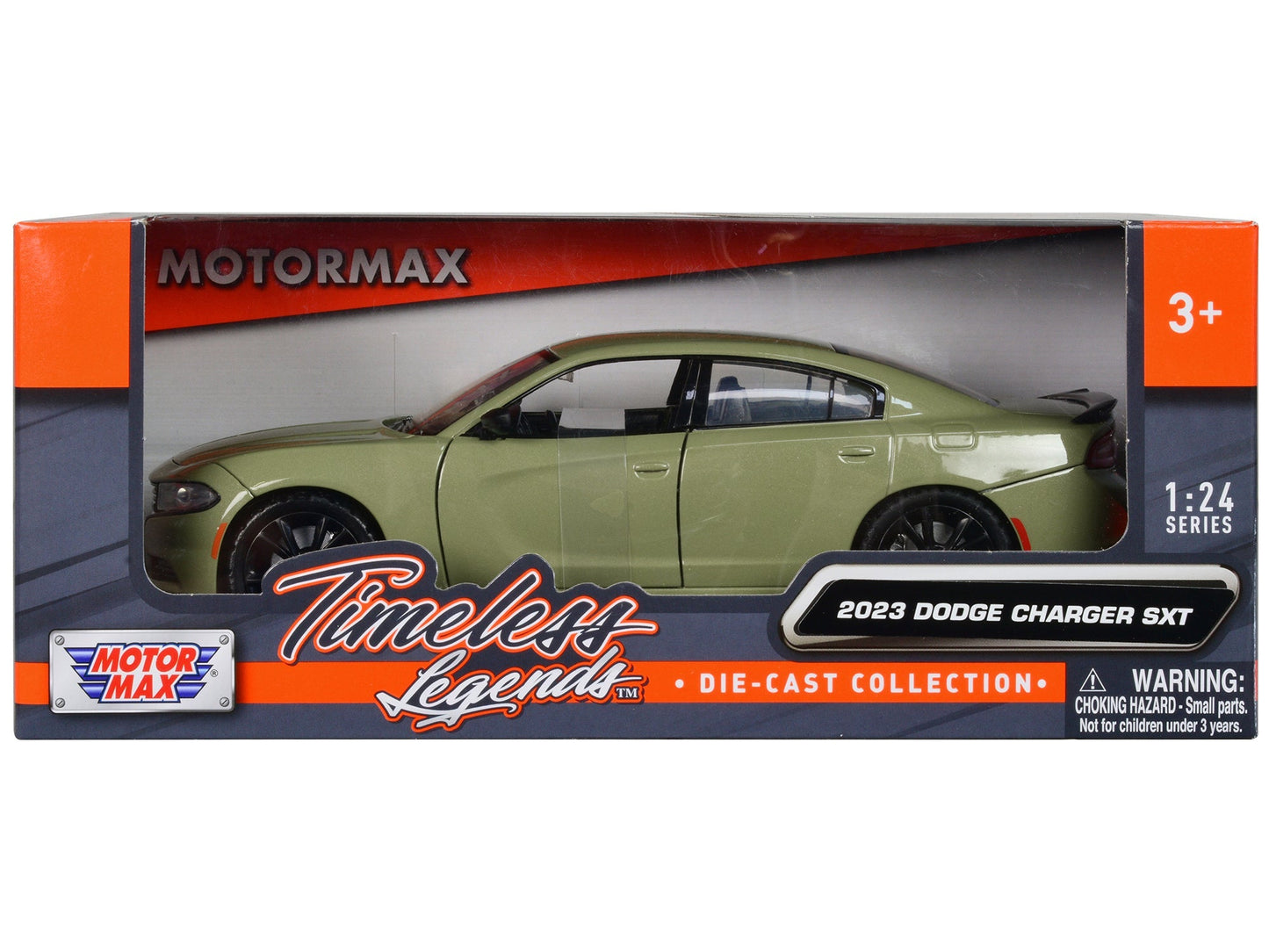 2023 Dodge Charger SXT Green Metallic "Timeless Legends" Series 1/24 Diecast Model Car by Motormax free shipping USA