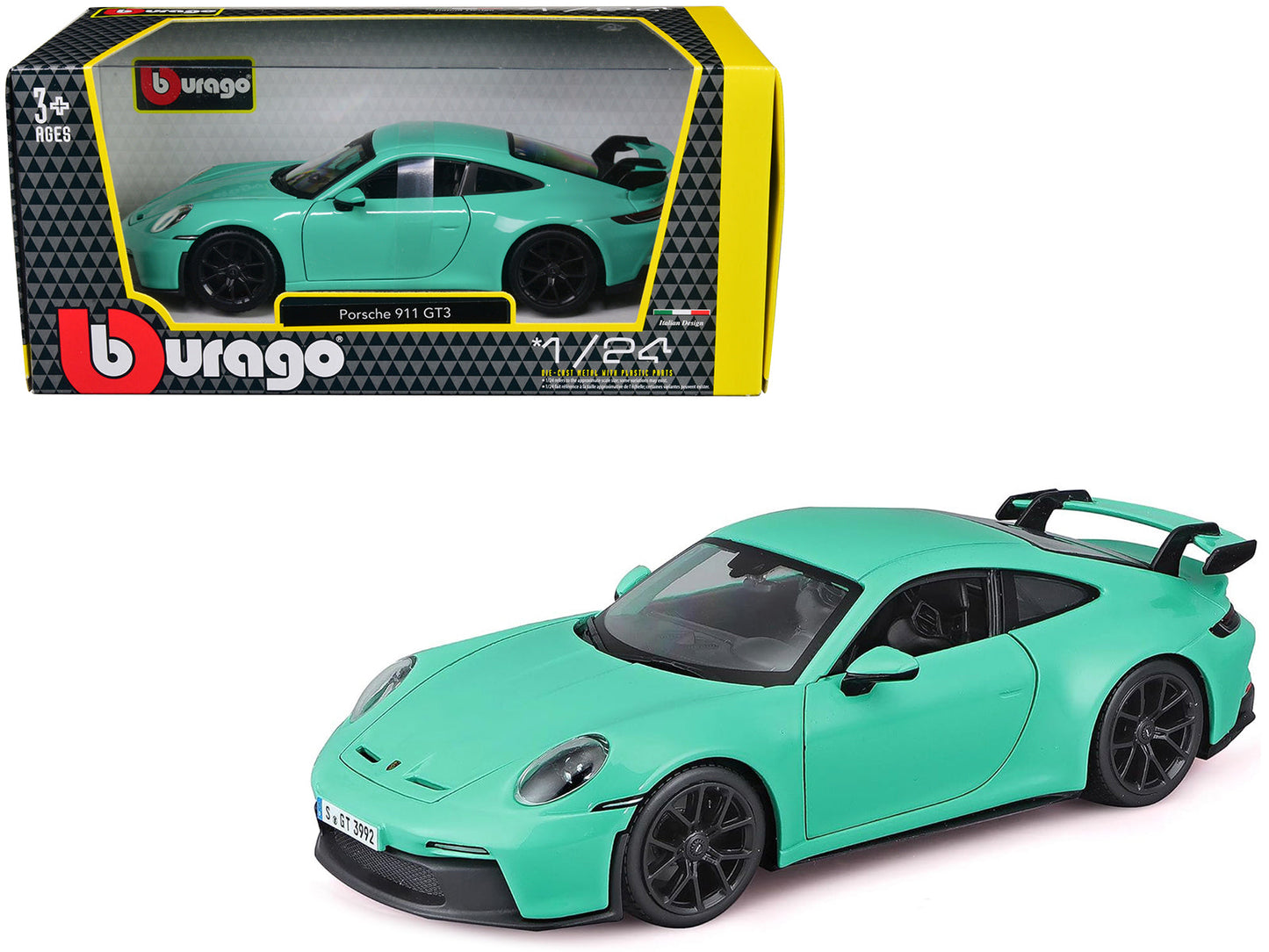 Porsche 911 GT3 Light Green 1/24 Diecast Model Car by Bburago free shipping USA