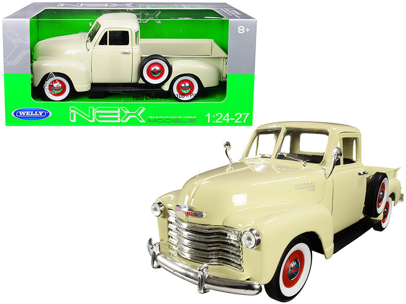 1953 Chevrolet 3100 Pickup Truck Cream 1/24-1/27 Diecast Model Car by Welly free shipping USA