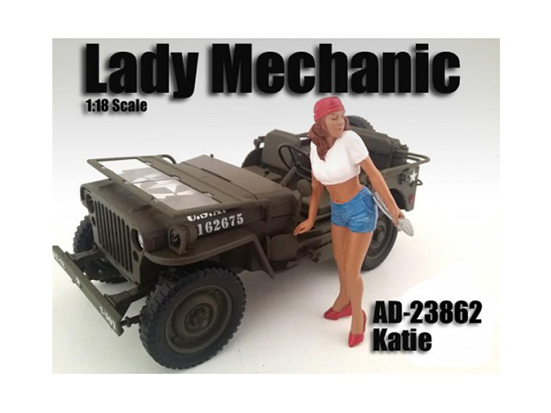 Lady Mechanic Katie Figure For 1:18 Scale Models by American Diorama free shipping USA