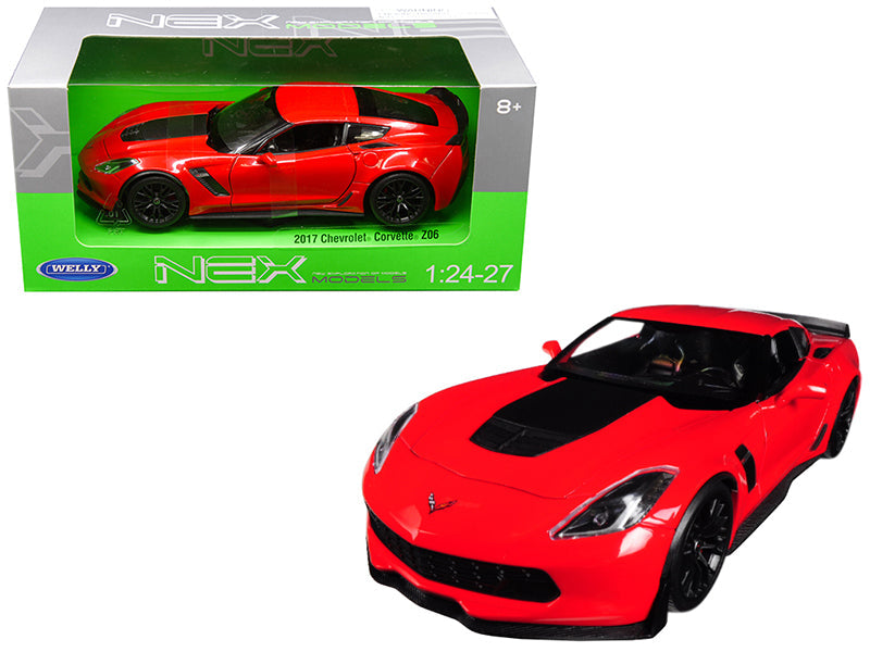 2017 Chevrolet Corvette Z06 Red 1/24-1/27 Diecast Model Car by Welly free shipping USA