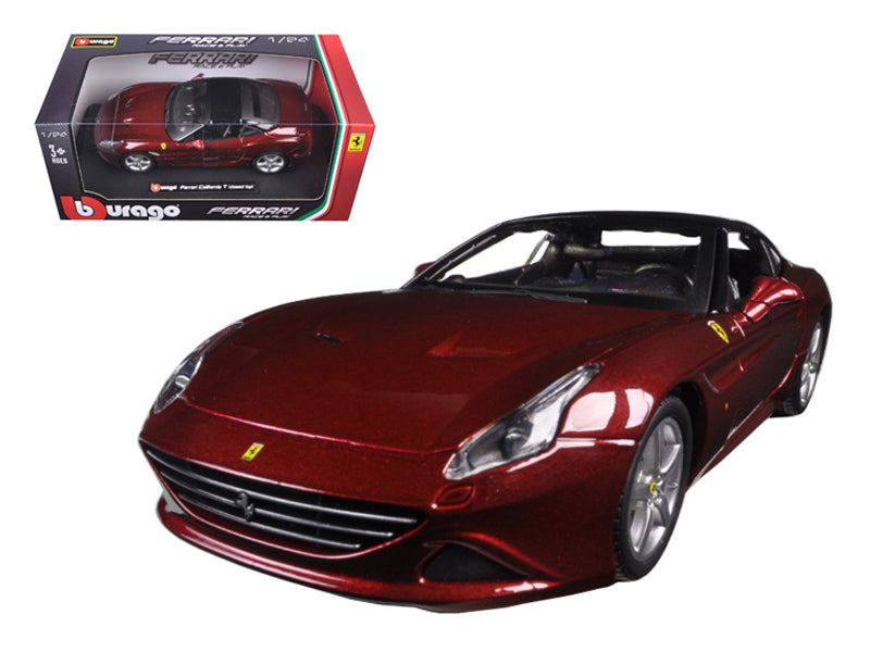 Ferrari California T Burgundy Closed Top 1/24 Diecast Model Car by Bburago free shipping USA