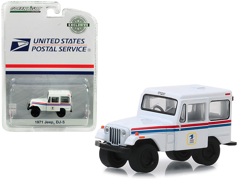 1971 Jeep DJ-5 White "United States Postal Service" (USPS) "Hobby Exclusive" 1/64 Diecast Model Car by Greenlight free shipping USA