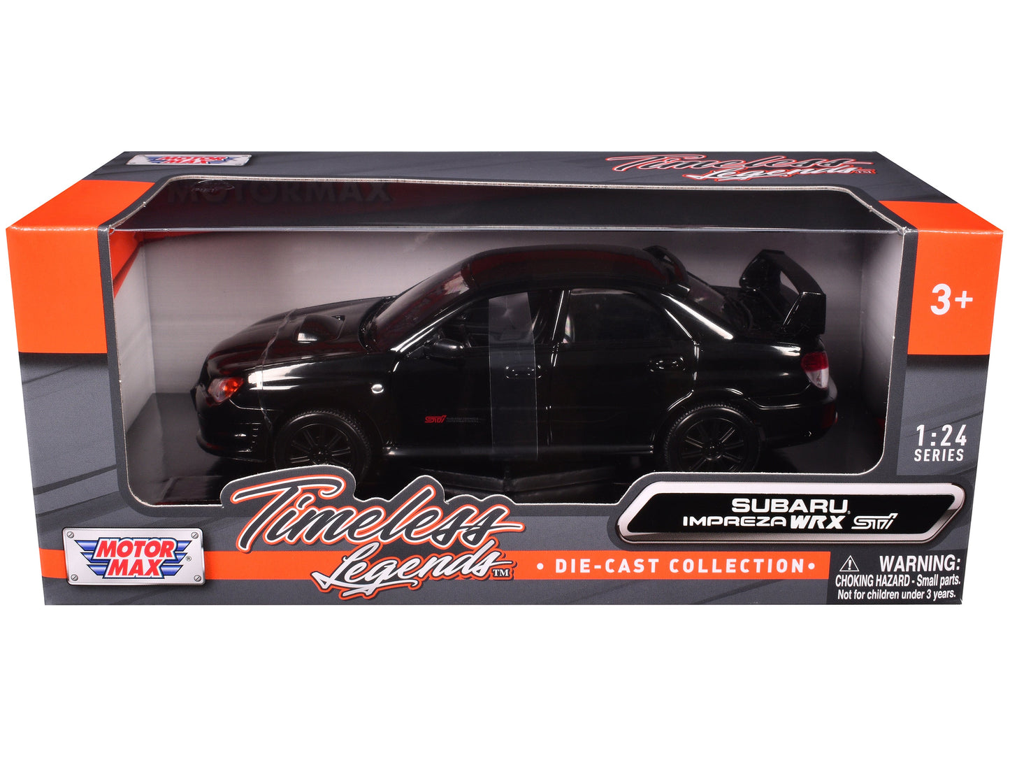 Subaru Impreza WRX STi Black 1/24 Diecast Model Car by Motormax free shipping USA