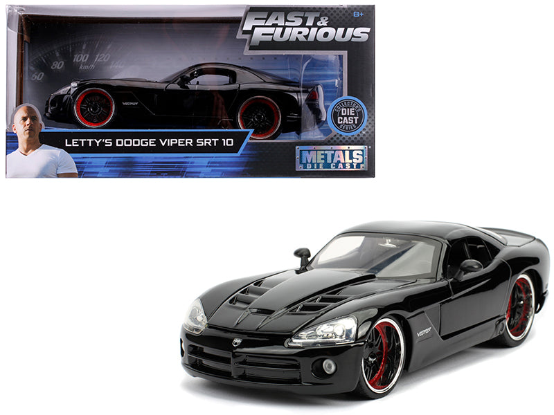 Letty's Dodge Viper SRT 10 Black "Fast & Furious" Movie 1/24 Diecast Model Car by Jada free shipping USA