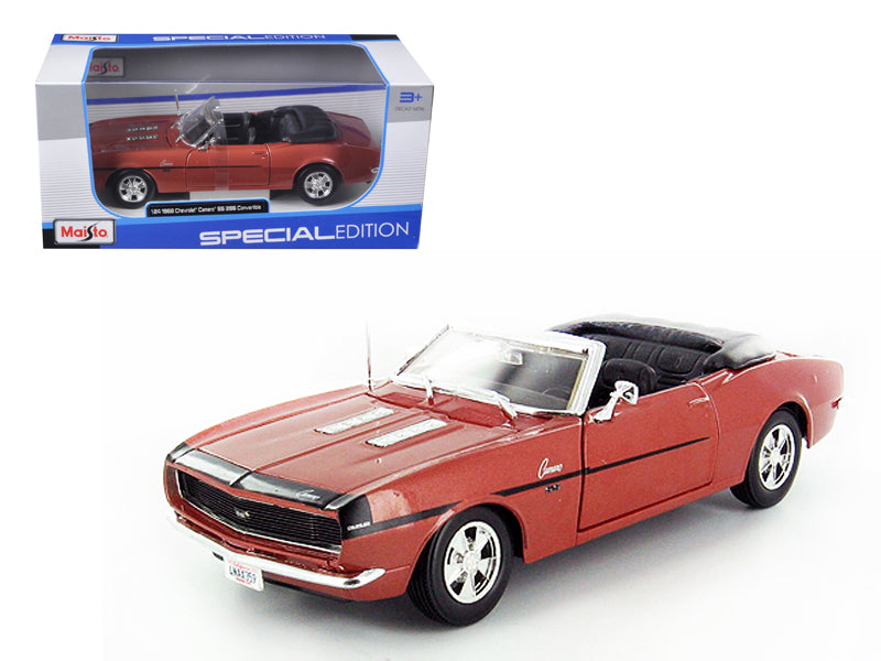 1968 Chevrolet Camaro SS 396 Convertible Bronze 1/24 Diecast Model Car by Maisto free shipping USA