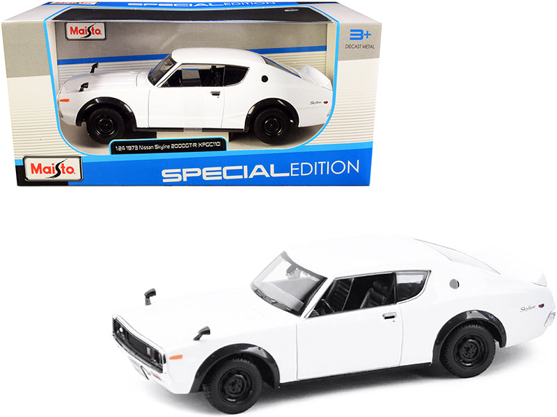 1973 Nissan Skyline 2000GT-R (KPGC110) White "Special Edition" Series 1/24 Diecast Model Car by Maisto free shipping USA