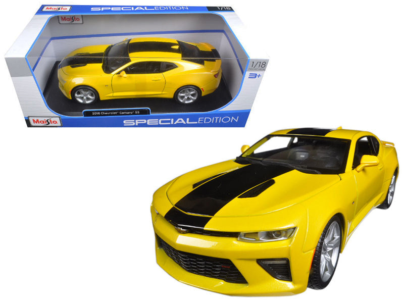 2016 Chevrolet Camaro SS Yellow 1/18 Diecast Model Car by Maisto free shipping USA