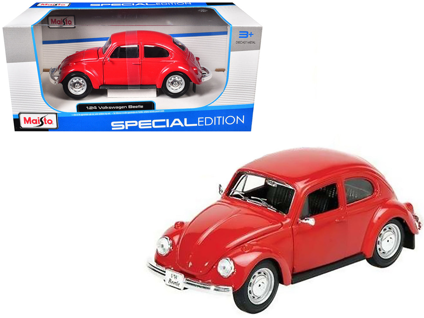 1973 Volkswagen Beetle Red 1/24 Diecast Model Car by Maisto free shipping USA