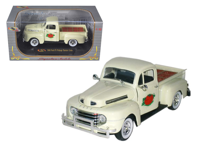 1949 Ford F-1 Delivery Pickup Truck Cream with Tomato Crates 1/32 Diecast Model Car by Signature Models free shipping USA