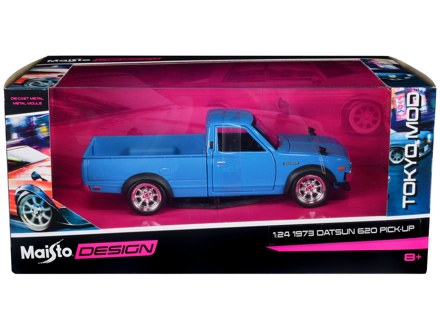 1973 Datsun 620 Pickup Truck Blue "Tokyo Mod" "Maisto Design" Series 1/24 Diecast Model Car by Maisto free shipping USA