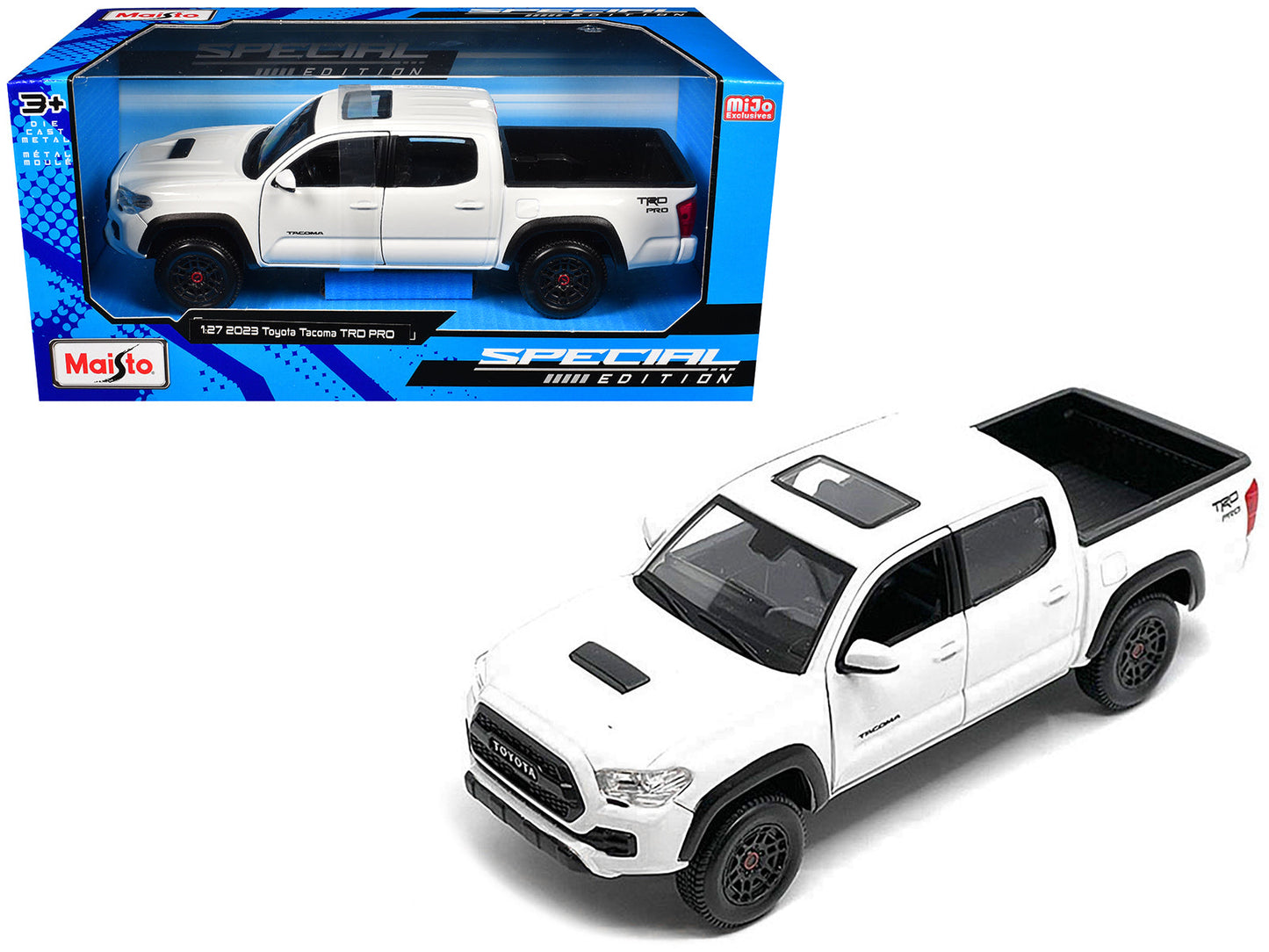 2023 Toyota Tacoma TRD PRO Pickup Truck White with Sunroof "Special Edition" Series 1/27 Diecast Model Car by Maisto free shipping USA