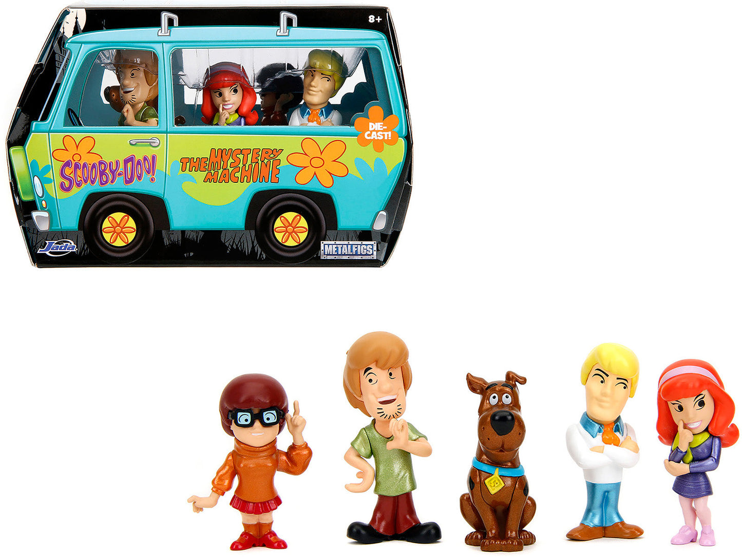 Set of 5 Diecast Figures "Scooby-Doo" TV Series "Metalfigs" Series Diecast Models by Jada free shipping USA