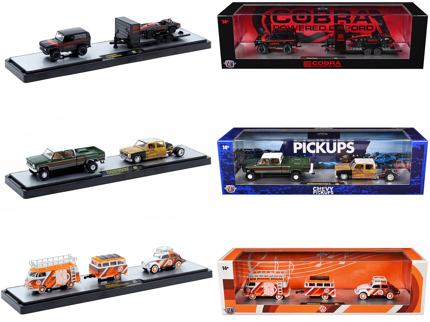 Auto Haulers Set of 3 Trucks Release 90 Limited Edition to 8000 pieces Worldwide 1/64 Diecast Models by M2 Machines free shipping USA